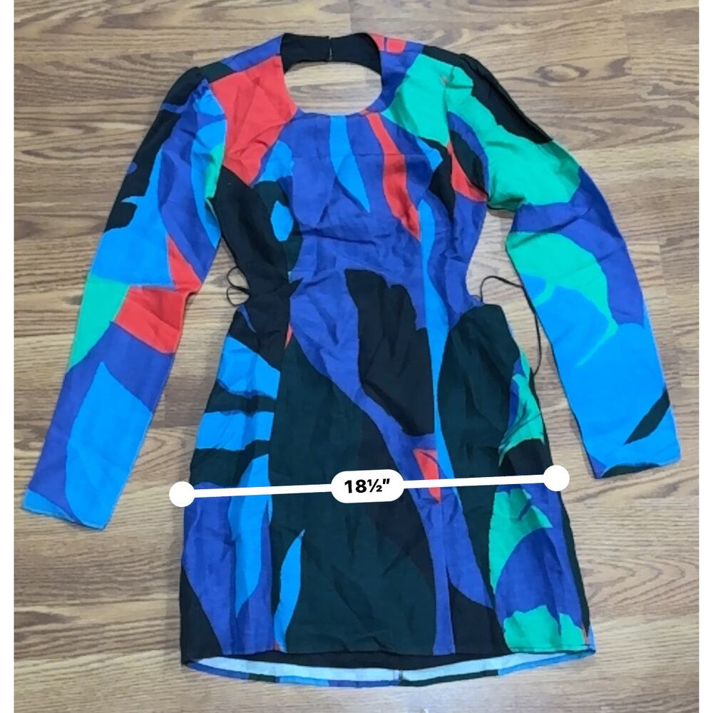 THE WOLF GANG LOLITA CUT OUT MINI DRESS in SPLICE Multicolor abstract medium - Picture 5 of 13